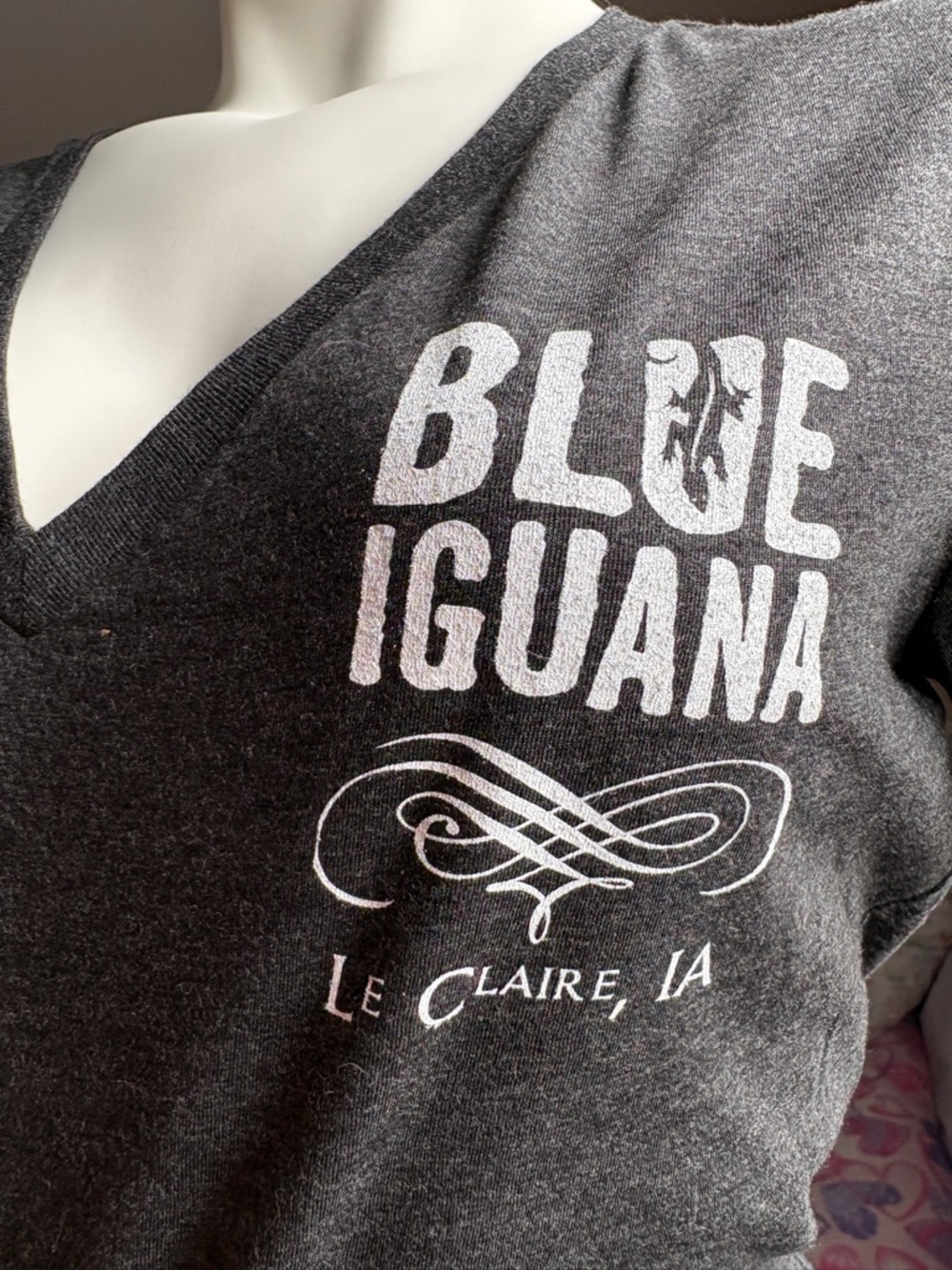 Blue Iguana Charcoal Heather T-Shirt with White Neck Label